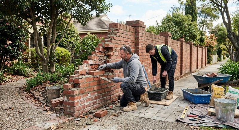 Brick Fence Repair in Boerne, TX