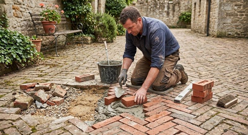 Brick Flatwork Repair in Pipe Creek, TX