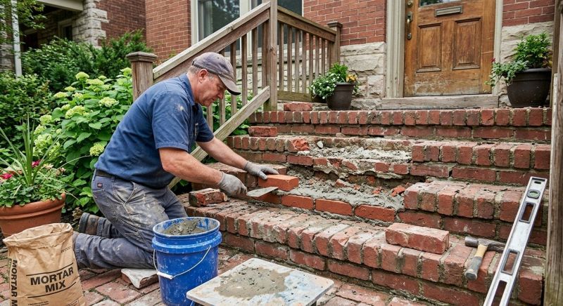 Brick Pathway Repair in Boerne, TX