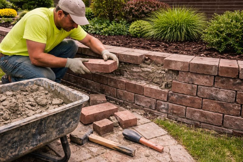 Brick Retaining Wall Repair in Boerne, TX