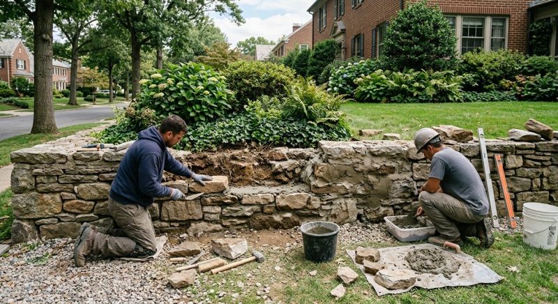 Stone Wall Repair in Comfort, TX