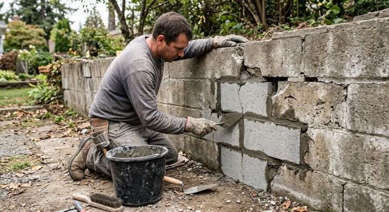 Stone Wall Repair in Spring Branch, TX